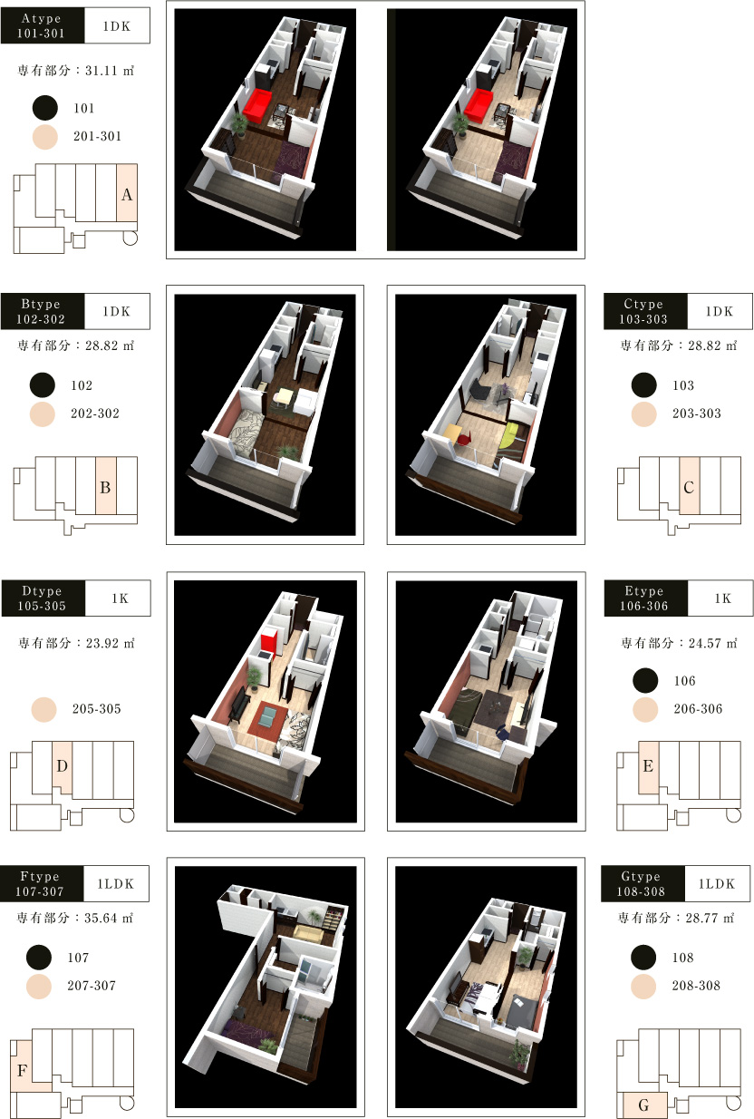 全部屋の鳥瞰図をご紹介